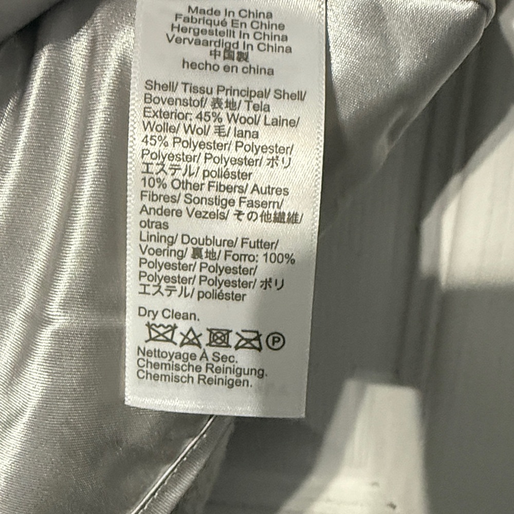 J Crew Lady Coat Wool Blend Gray Trench NWT Size 0P - Picture 9 of 10